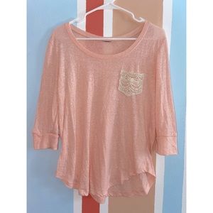 Peach Crochet Shirt